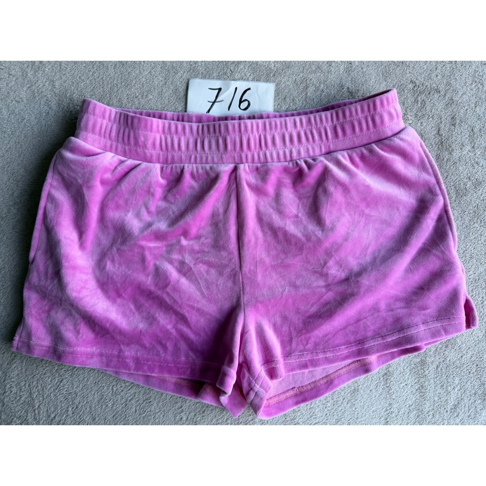 Suzette Collection Velour Shorts Womens Large Pink Y2K Loungewear